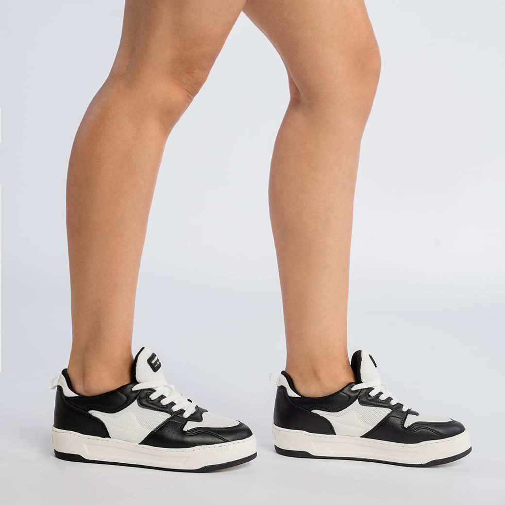 Via Marte Tenis Casual 307-001-01 Preto_Branco Sint2